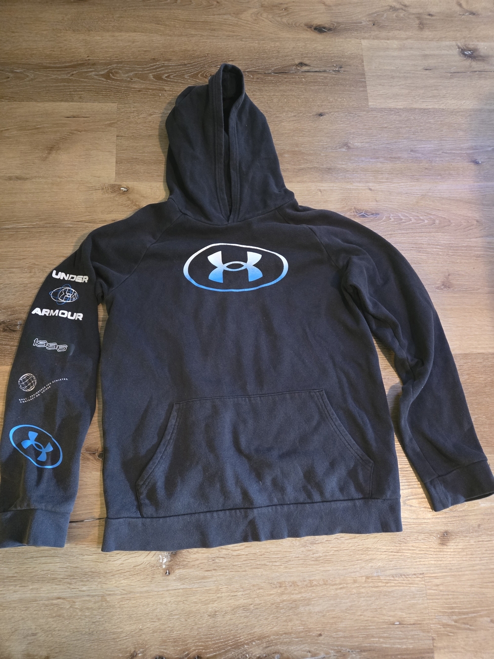Under Armour Black Hoodie with Blue Logo